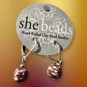 She Beads Hand Rolled Clay Pierced Earrings